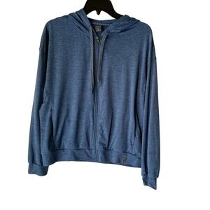 Free Country Blue‎ Heathered Full Zip Hoodie Sweatshirt Jacket Size Medium